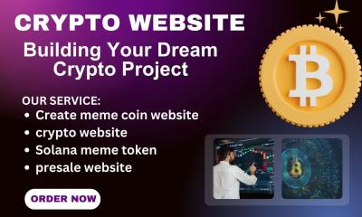 I Will Create Solana Meme Token Presale Website, Meme Coin Website, Crypto Website