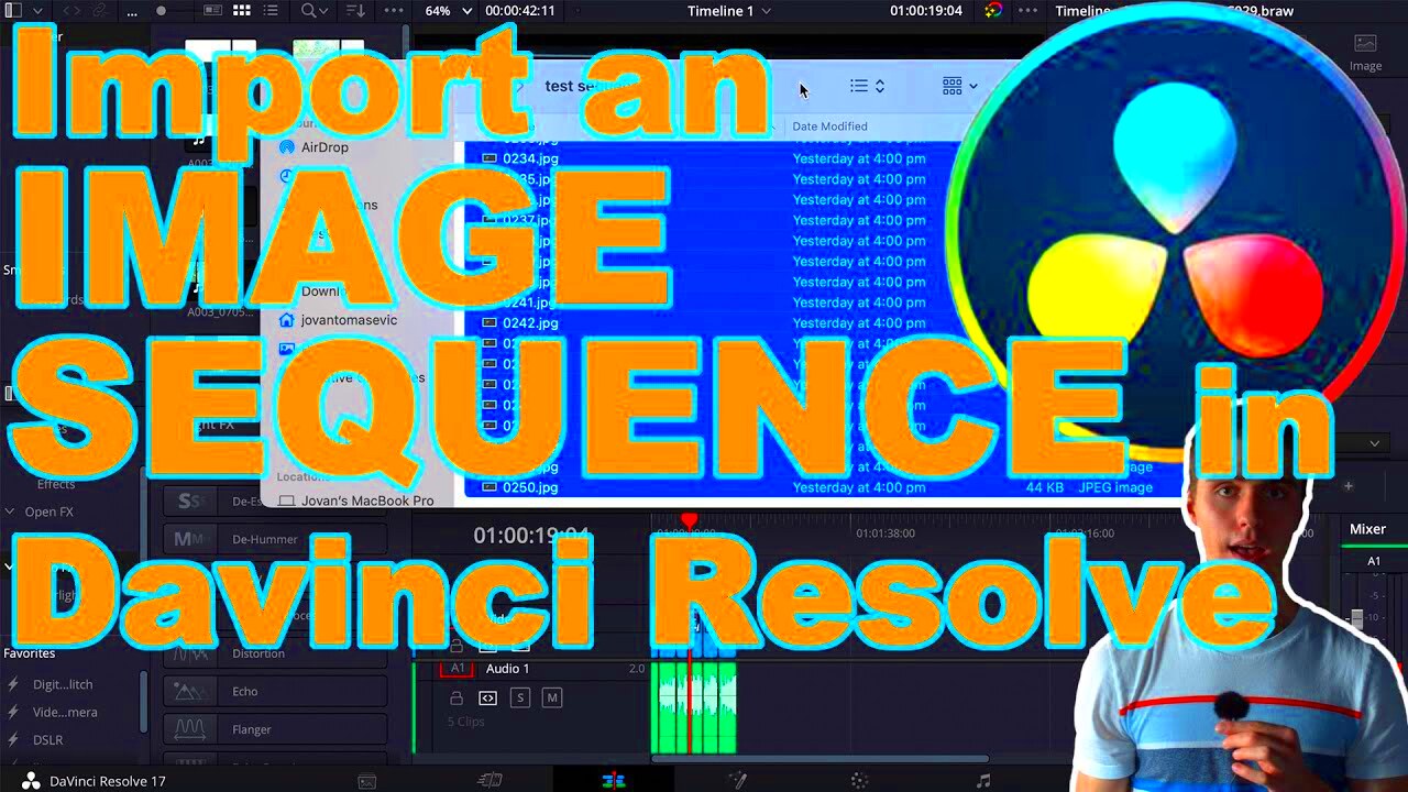How to Import an Image Sequence using DaVinci Resolve  YouTube