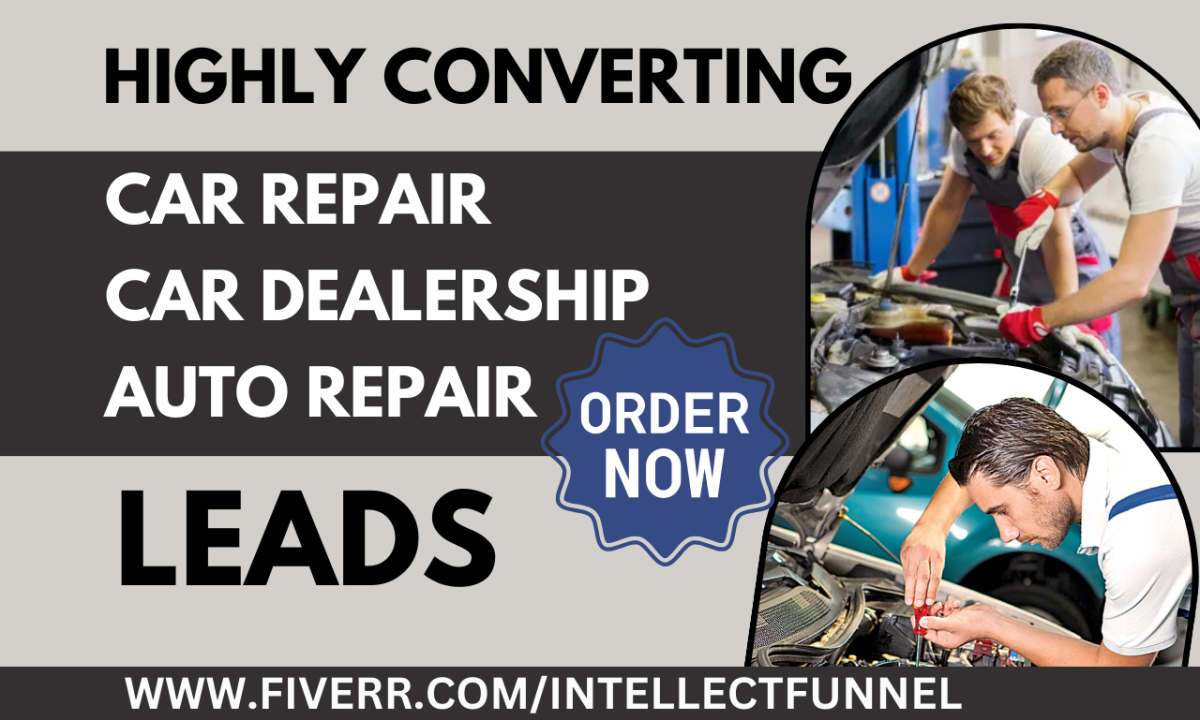 Generate Car Repair, Car Dealership, Auto Repair, Car Detailing & Mechanic Leads