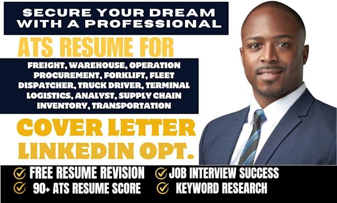 I Will Craft a Professional Resume for Logistics, Supply Chain, Inventory, and Freight Experts