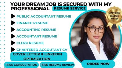 I Will Write an Impressive Resume for Accountant, Accounting Manager, CPA, and Accounting Clerk