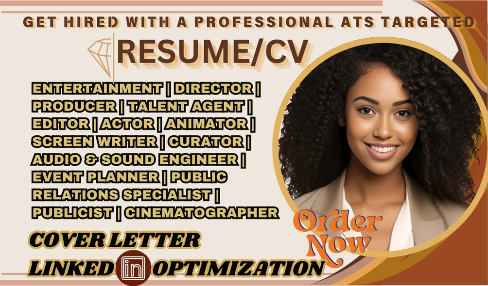 I Will Write an Entertainment Resume for Producers, Directors, Talent Agents, and Screenwriters