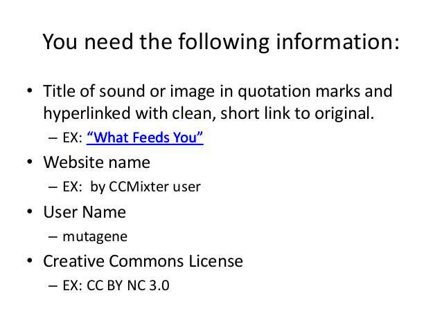 How to cite creative commons sources