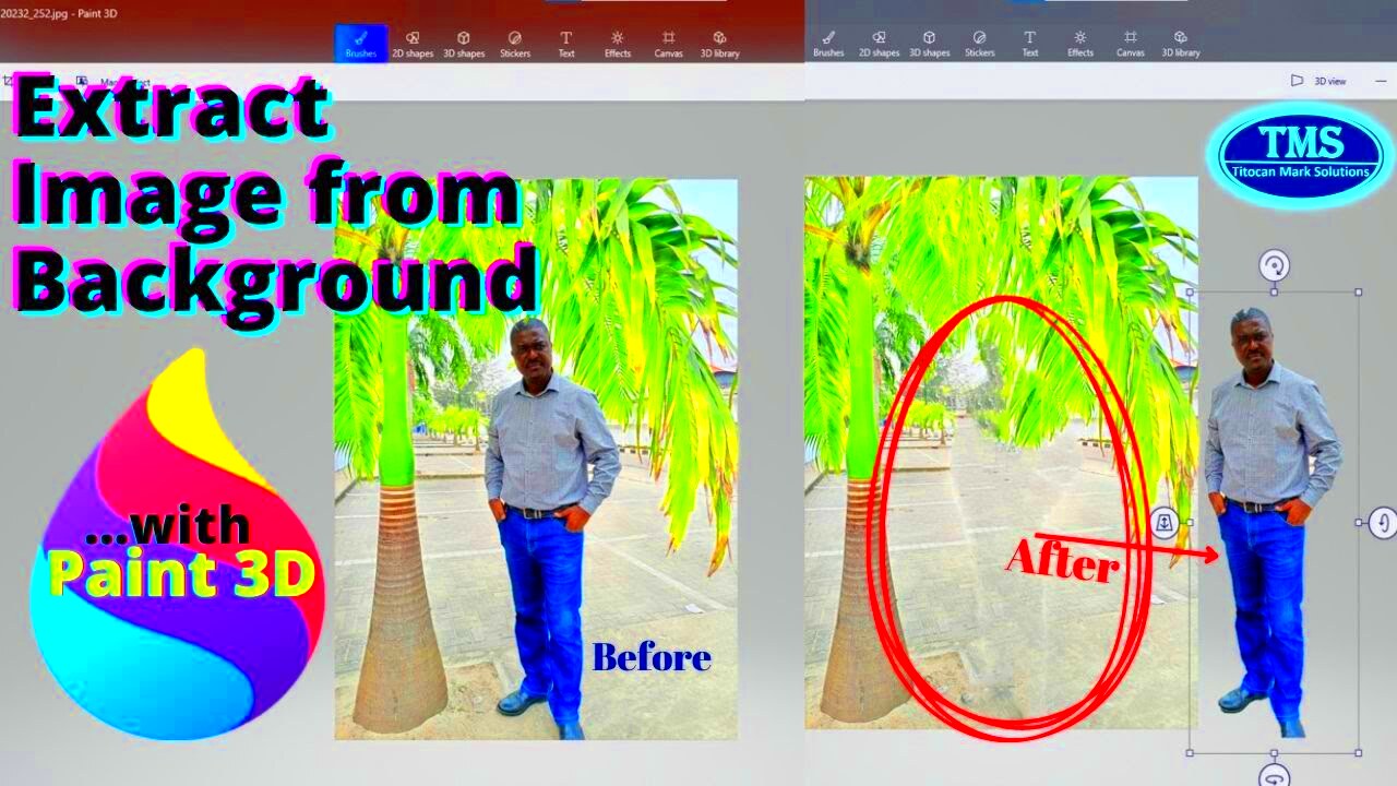 Extract Image from Background with Paint 3D  YouTube