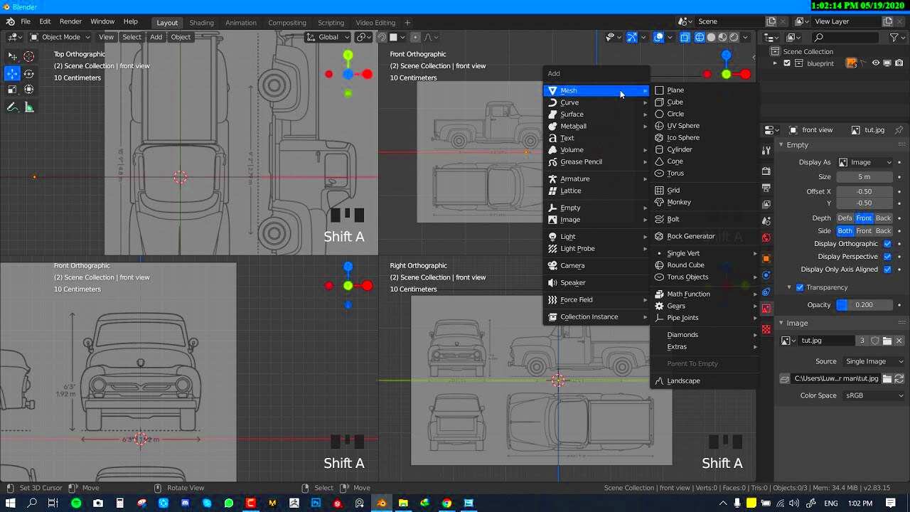 How to Add Reference images for modelling in Blender NEW  YouTube