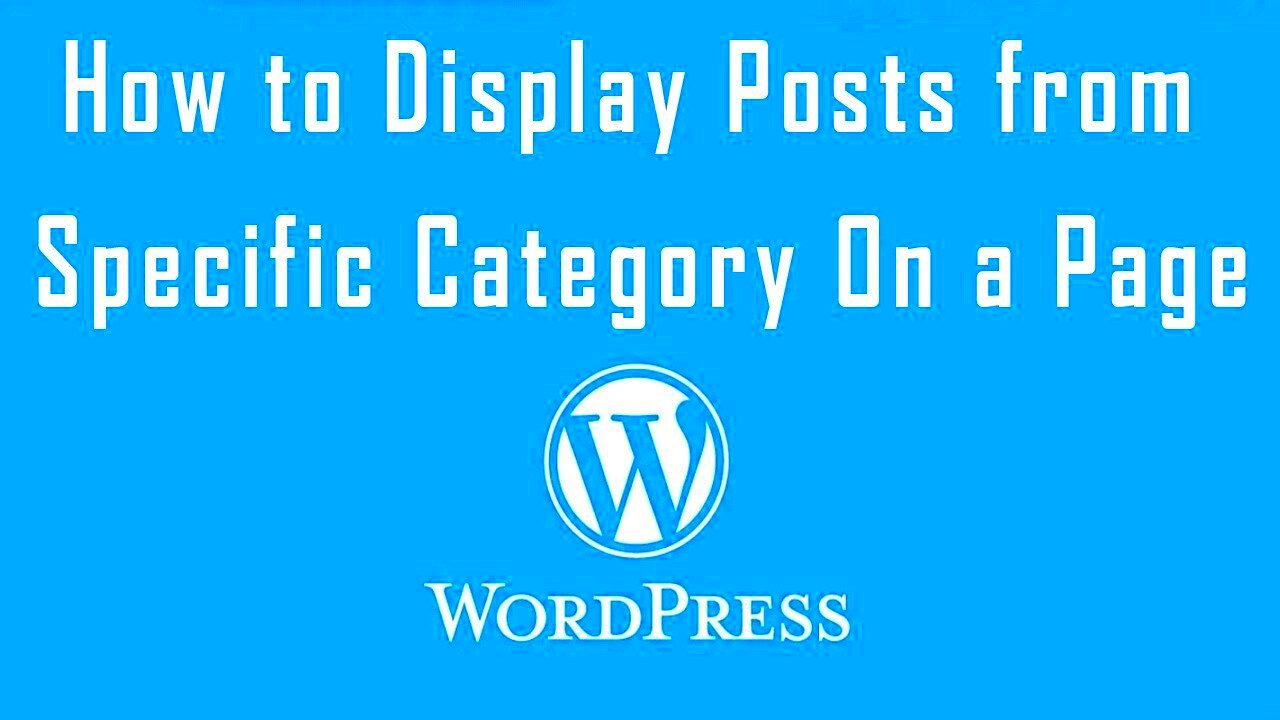 How to Display Posts From Specific Category on a WordPress Page 