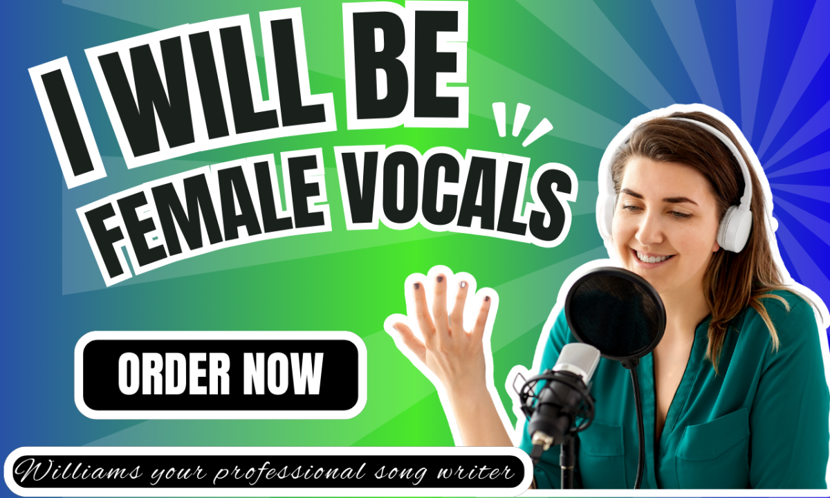 I Will Provide High-Quality Pop, EDM, and RnB Vocals as Your Female Vocalist