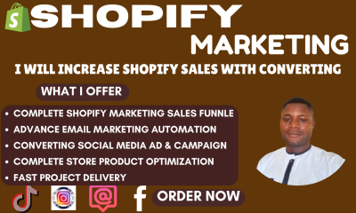 I will boost shopify sales shopify marketing shopify store promotion shopify manager