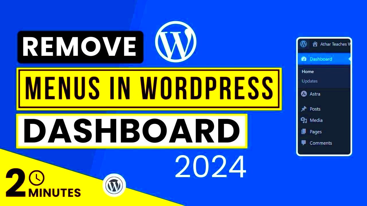 How To Remove Menus In WordPress Dashboard Using Admin Menu Editor 2024 