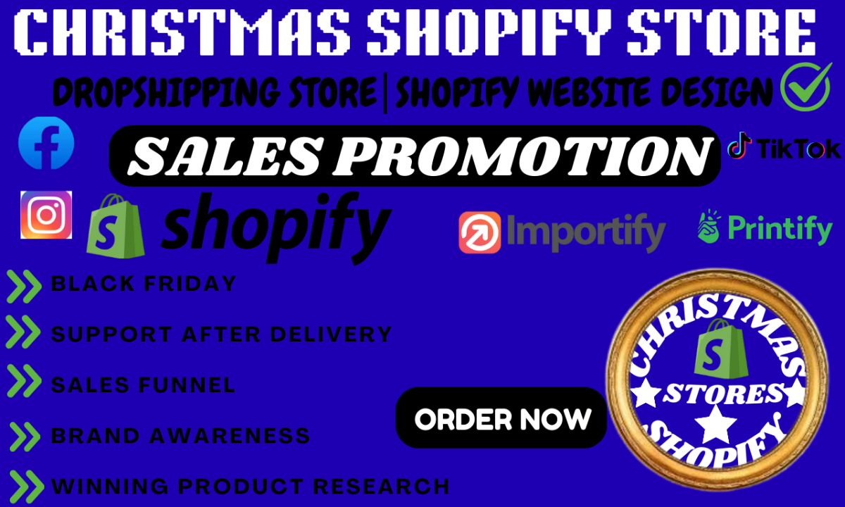 I will design christmas shopify store christmas accessories store christmas website