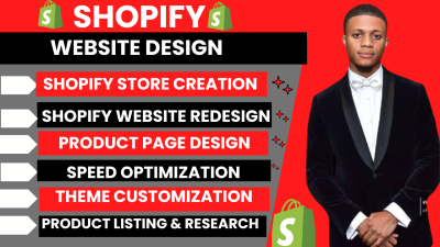 I Will Build Shopify Website Design, Shopify Store Redesign, Shopify Web Design