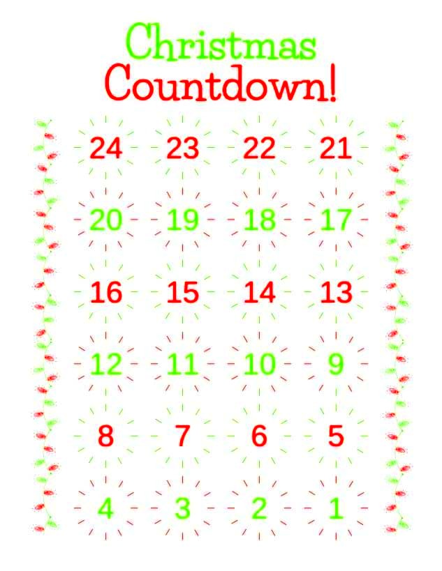 How Many Days until Christmas Calendar Free Printable  Parties Made 