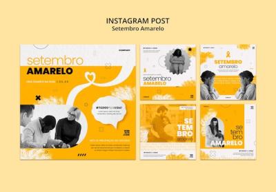 Instagram Posts Collection for Brazilian Suicide Prevention Awareness Campaign – Free Download