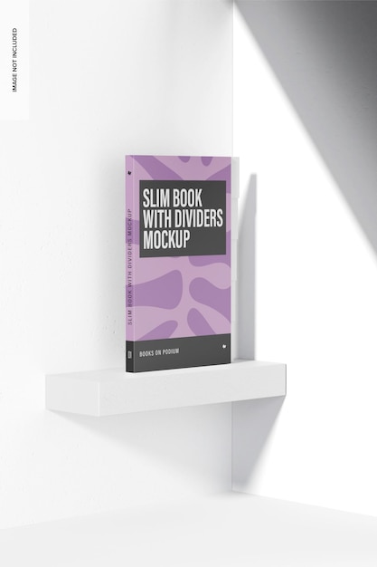 Slim Book with Dividers Mockup – Left View for Free Download