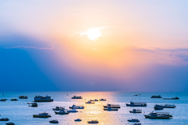 Ships and Boats on the Sea in Pattaya Bay, Thailand – Free Download