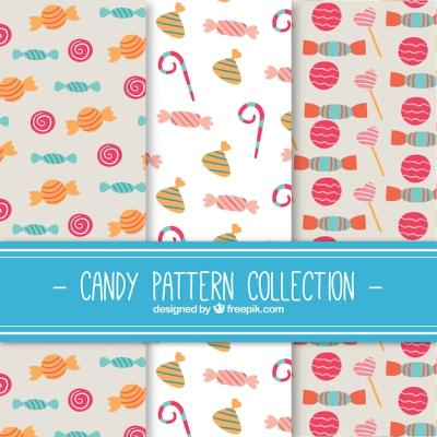 Hand Drawn Candy Patterns – Free Download