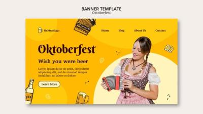 Flat Design Oktoberfest Template – Free Download