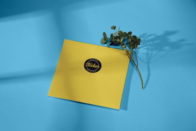 Envelope Sticker Mockup Design – Free Download