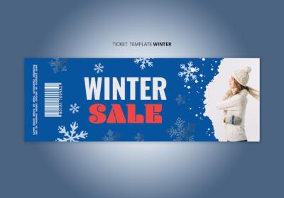 Winter Ticket Template Design – Free Download