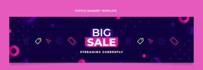 Flat Cyber Monday Twitch Cover – Free Download