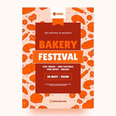 Hand-Drawn Bakery Poster – Free Download