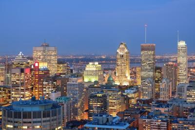 Montreal Dusk Skyline from Mont Royal – Free Stock Photo for Download