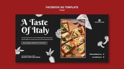 Hand Drawn Tasty Food Facebook Template – Free Download