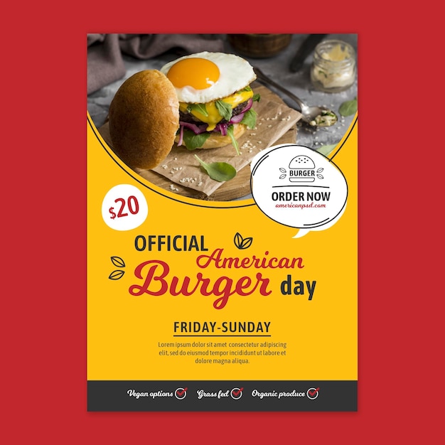 American Food Poster Template – Free Download