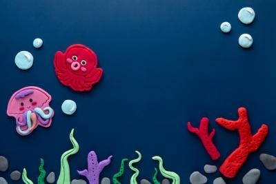 Playdough Art Featuring Octopus and Jellyfish – Free Download