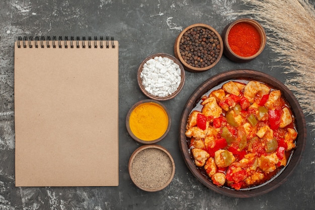 Top View of Chicken Soup with Ingredients – Free Stock Photo for Download