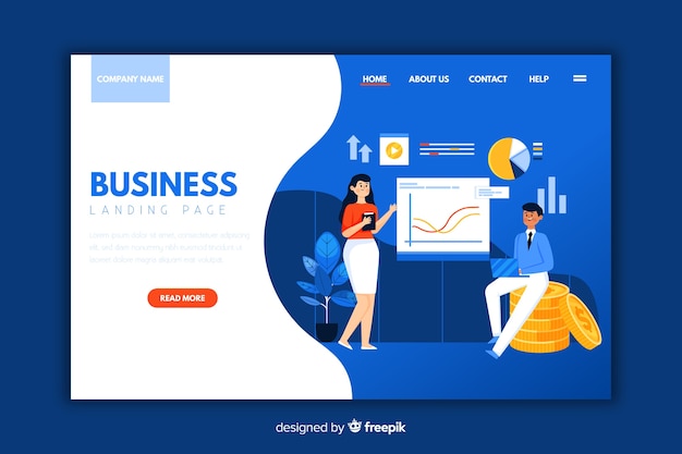 Flat Business Landing Page Template – Free Download