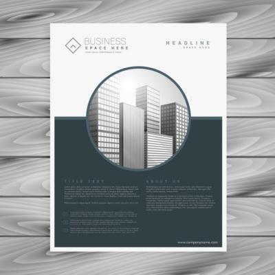 Modern Gray Flyer Design with Geometric Shapes – Free Download