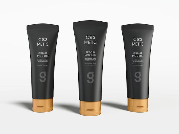 Glossy Plastic Cosmetic Cream Tube Branding Mockup – Free to Download