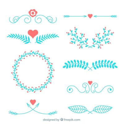 Blue Wedding Ornament Collection – Free Download, Free Stock Photo