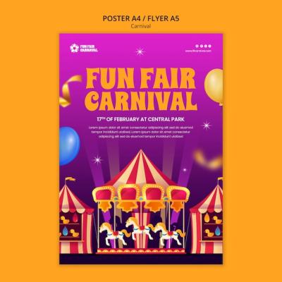 Carnival Event Poster Template – Free Download for PSD Templates