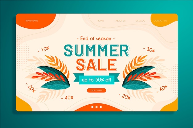 End of Summer Sales Home Page Template – Free Download