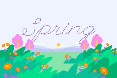 Flat Floral Spring Background – Free Download