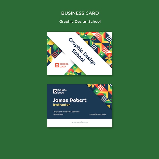 Graphic Design School Business Card – Free Download