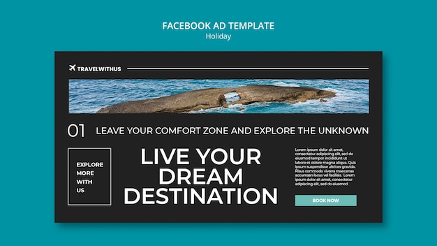 Flat Design Traveling Adventure Facebook Template – Free to Download