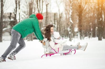 Mother and Child Enjoying Nature in the Snow – Free Download