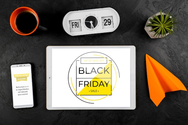 Black Friday Mock-Up Concept on Desk – Download Free Stock Photo