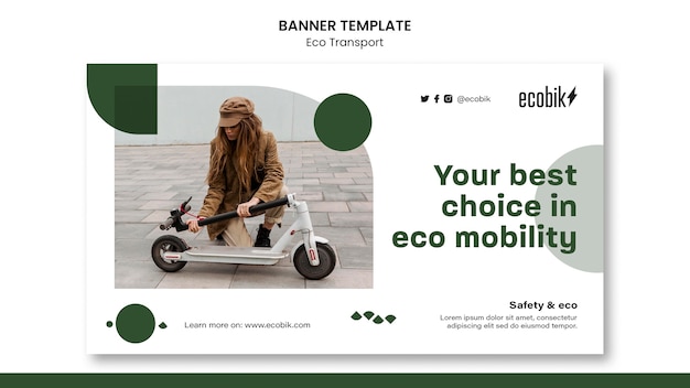 Eco Transport Banner Template – Free Download of High-Quality PSD