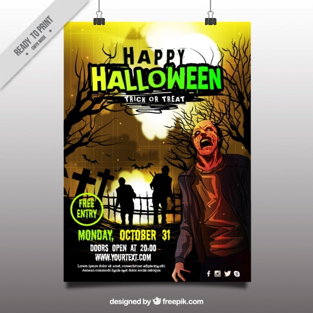 Spooky Halloween Party Poster – Free Stock Photo for Download