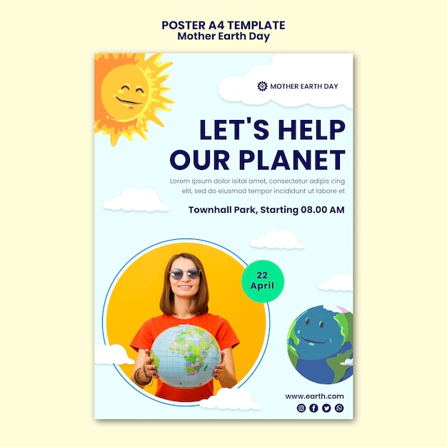 Mother Earth Day Poster Template – Free Download