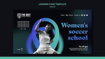 Gradient Soccer Landing Page Template Design – Free Download