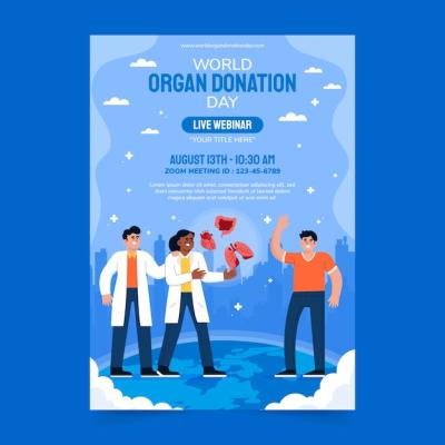 Flat World Organ Donation Day Vertical Poster Template – Free to Download