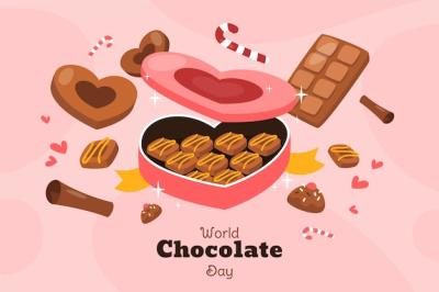 Hand Drawn World Chocolate Day Background – Free Download