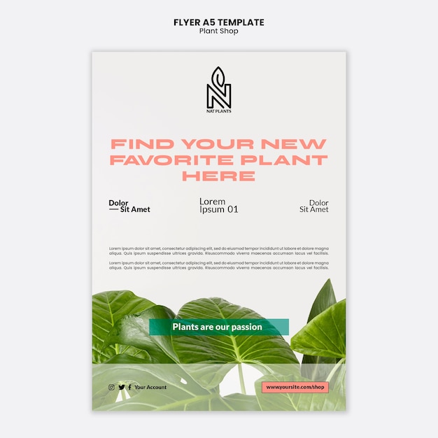 Beautiful Plant Shop Poster Template – Free Download