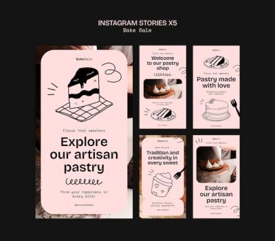 Bake Sale Trifold Instagram Stories Template – Free to Download