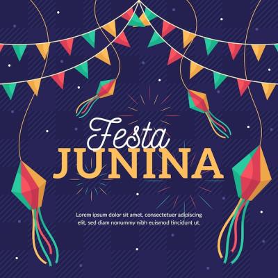 June Party Celebration Flat Design – Free Download